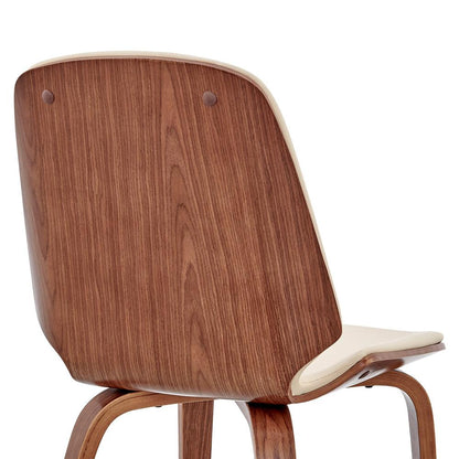 Armen Living - Brinley Cream Faux Leather and Walnut Wood Dining Room Accent Chair - LCBNSIWACR veiw 7