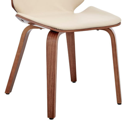 Armen Living - Brinley Cream Faux Leather and Walnut Wood Dining Room Accent Chair - LCBNSIWACR veiw 8