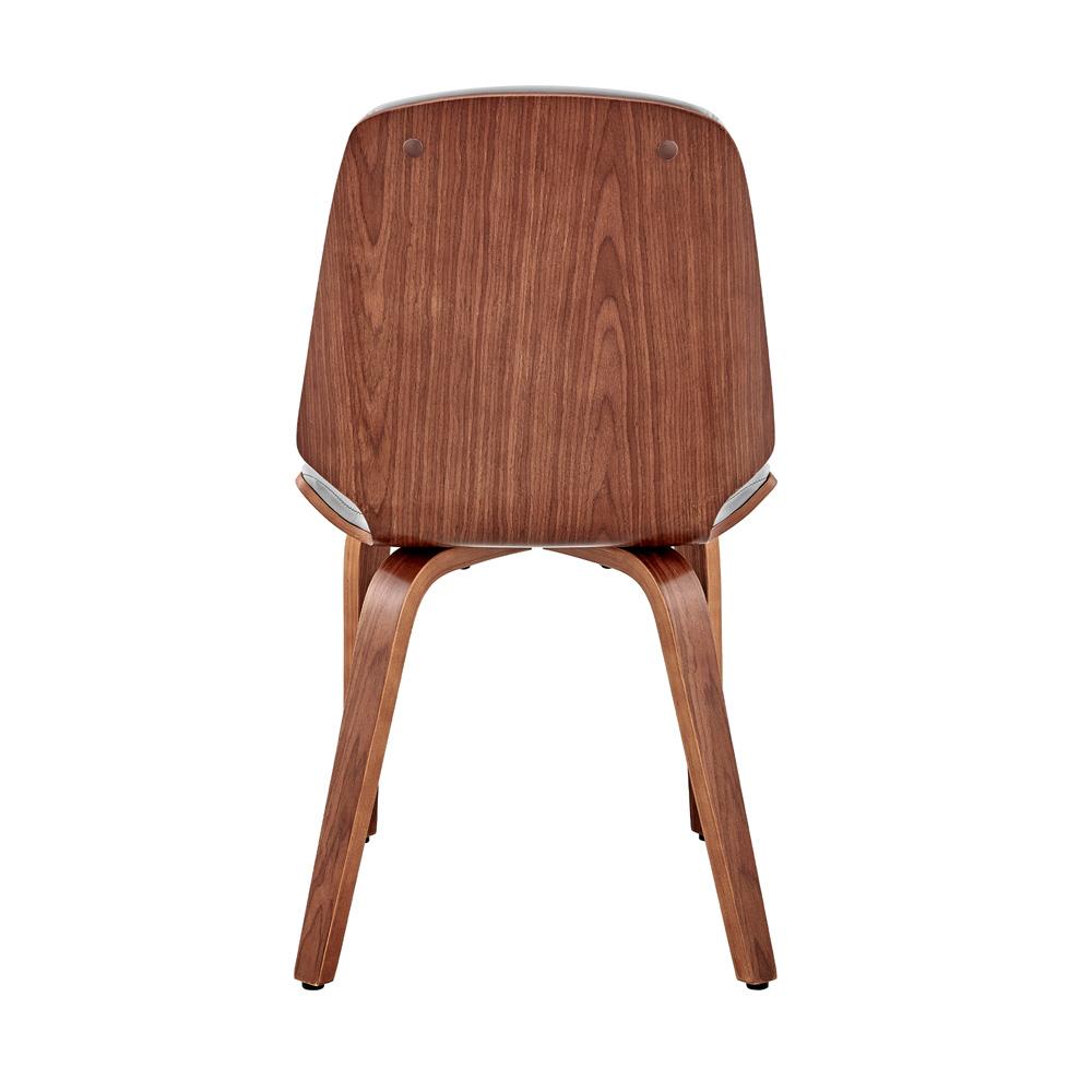 Armen Living - Brinley Gray Faux Leather and Walnut Wood Dining Room Accent Chair - LCBNSIWAGR veiw 5