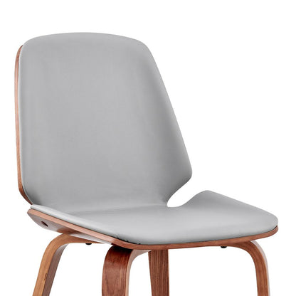 Armen Living - Brinley Gray Faux Leather and Walnut Wood Dining Room Accent Chair - LCBNSIWAGR veiw 6