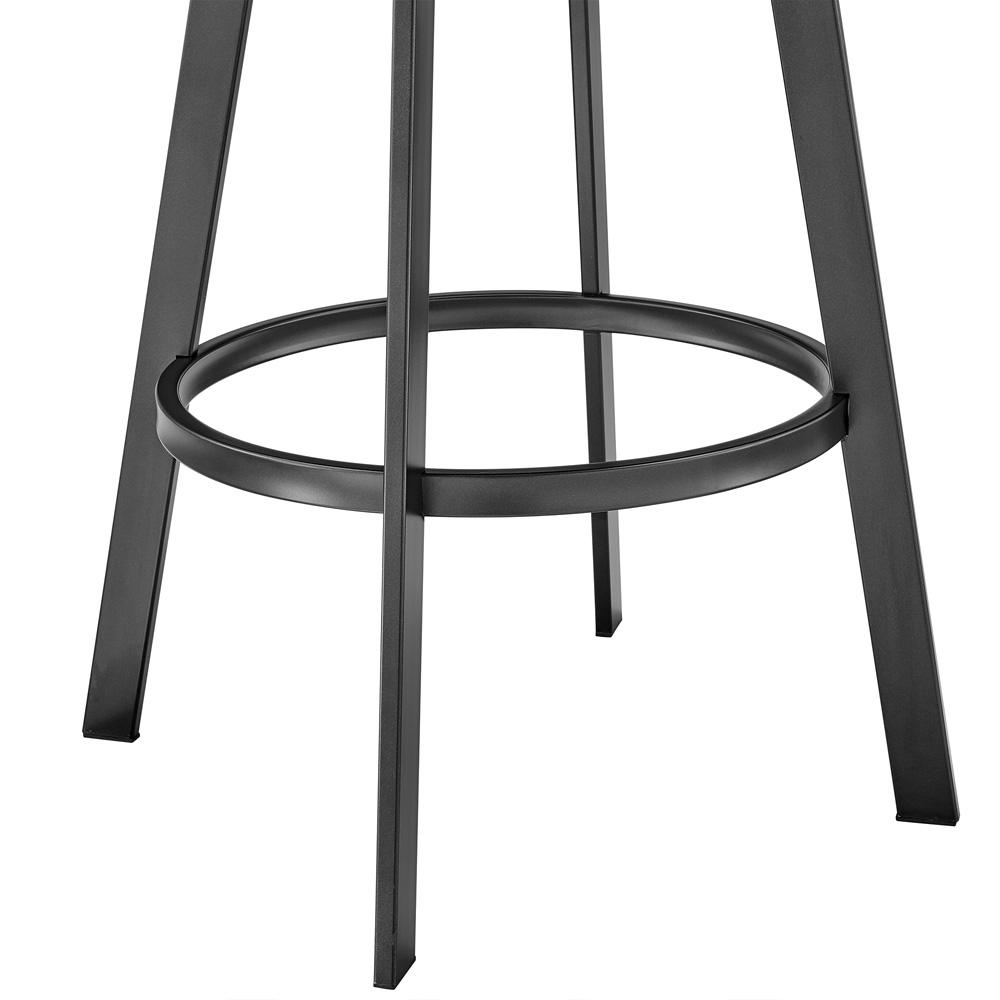 Armen Living - Chelsea 26in Counter Height Swivel Bar Stool in Black Finish and Black Faux Leather - LCCSBABLBL26 veiw 8