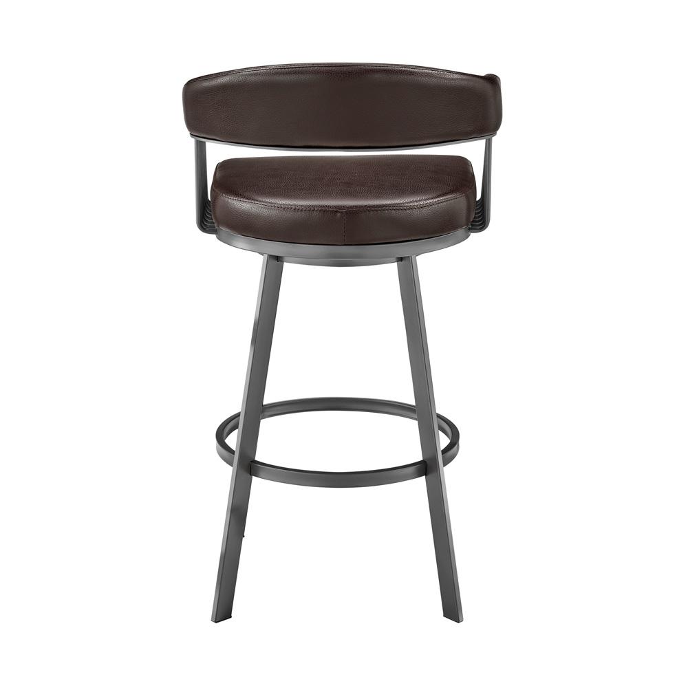 Armen Living - Chelsea 26in Counter Height Swivel Bar Stool in Java Brown Finish and Chocolate Faux Leather - LCCSBAJVCHO26 veiw 5