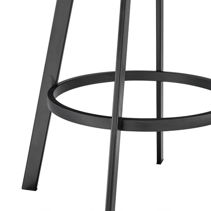 Armen Living - Chelsea 26in Counter Height Swivel Bar Stool in Black Finish and Gray Faux Leather - LCCSBAMBVG26 veiw 8