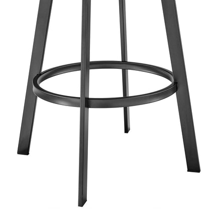 Armen Living - Chelsea 30in Bar Height Swivel Bar Stool in Black Finish and Black Faux Leather - LCCSBABLBL30 veiw 8