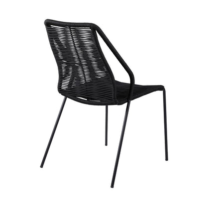 Armen Living - Clip Indoor Outdoor Stackable Steel Dining Chair with Blue Rope (Set of 2) - LCCPSIBLUE veiw 3
