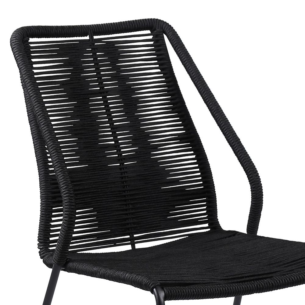 Armen Living - Clip Indoor Outdoor Stackable Steel Dining Chair with Black Rope (Set of 2) - LCCPSIBL veiw 5