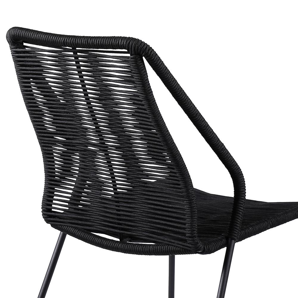 Armen Living - Clip Indoor Outdoor Stackable Steel Dining Chair with Black Rope (Set of 2) - LCCPSIBL veiw 6