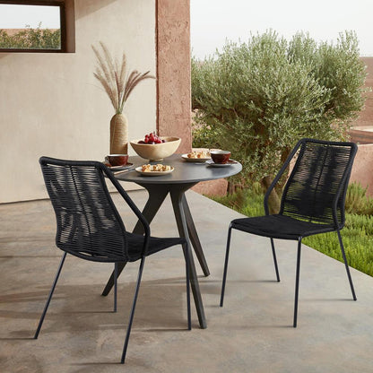 Armen Living - Clip Indoor Outdoor Stackable Steel Dining Chair with Blue Rope (Set of 2) - LCCPSIBLUE veiw 9