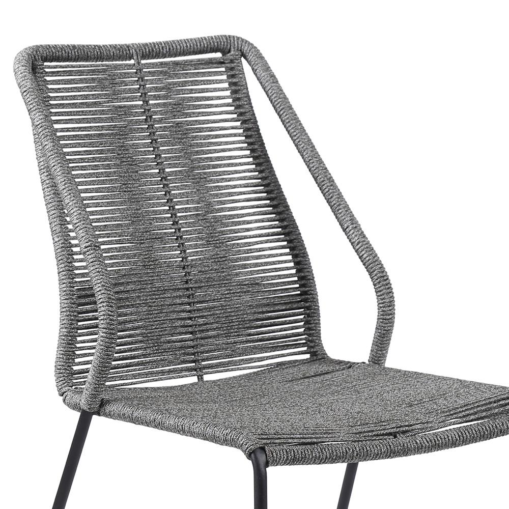 Armen Living - Clip Indoor Outdoor Stackable Steel Dining Chair with Grey Rope (Set of 2) - LCCPSIGRY veiw 5