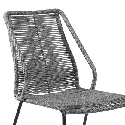 Armen Living - Clip Indoor Outdoor Stackable Steel Dining Chair with Grey Rope (Set of 2) - LCCPSIGRY veiw 5