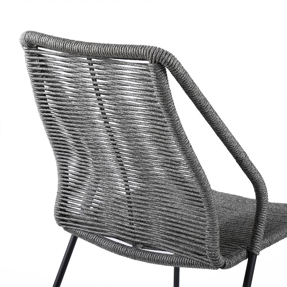 Armen Living - Clip Indoor Outdoor Stackable Steel Dining Chair with Grey Rope (Set of 2) - LCCPSIGRY veiw 6