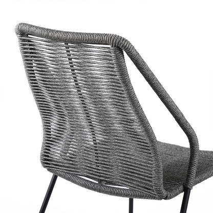 Armen Living - Clip Indoor Outdoor Stackable Steel Dining Chair with Grey Rope (Set of 2) - LCCPSIGRY veiw 6