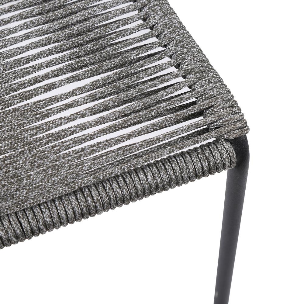 Armen Living - Clip Indoor Outdoor Stackable Steel Dining Chair with Grey Rope (Set of 2) - LCCPSIGRY veiw 7