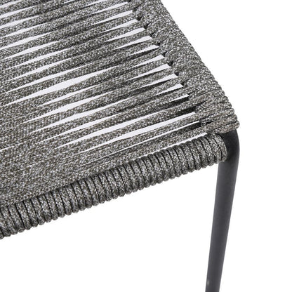 Armen Living - Clip Indoor Outdoor Stackable Steel Dining Chair with Grey Rope (Set of 2) - LCCPSIGRY veiw 7