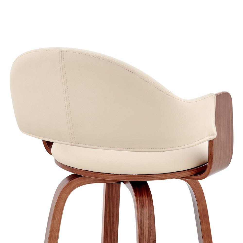 Armen Living - Daxton 30in Cream Faux Leather and Walnut Wood Bar Stool - LCDXBAWACR30 veiw 7