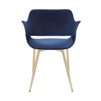 Armen Living - Gigi Blue Velvet Dining Room Chair with Gold Metal Legs (Set of 2) - LCGICHBLUE veiw 6