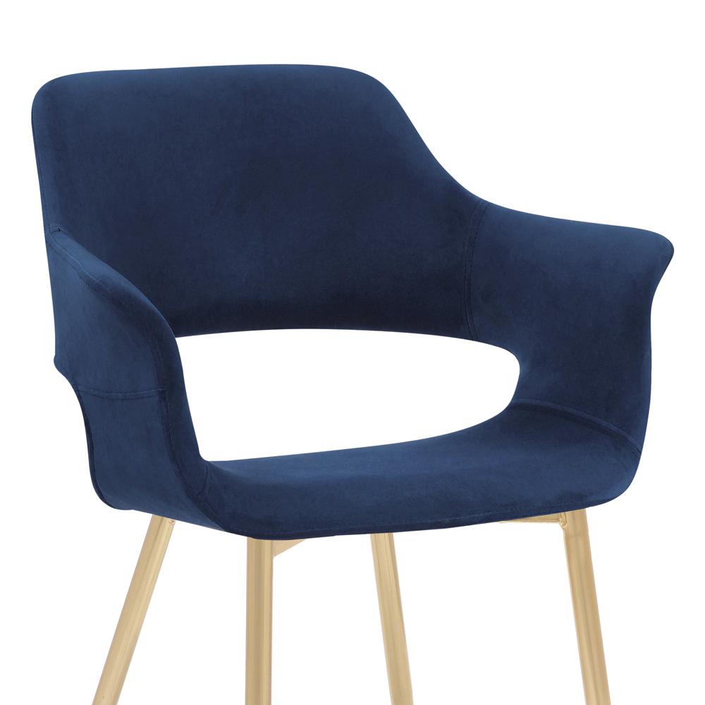 Armen Living - Gigi Blue Velvet Dining Room Chair with Gold Metal Legs (Set of 2) - LCGICHBLUE veiw 7