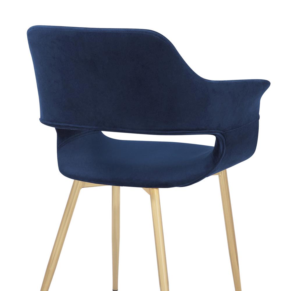 Armen Living - Gigi Blue Velvet Dining Room Chair with Gold Metal Legs (Set of 2) - LCGICHBLUE veiw 8