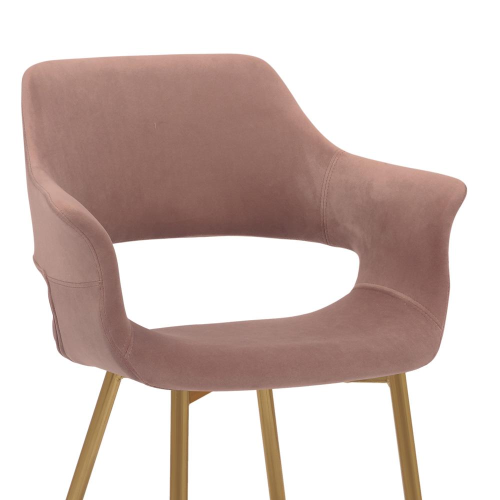 Armen Living - Gigi Pink Velvet Dining Room Chair with Gold Metal Legs (Set of 2) - LCGICHPINK veiw 7