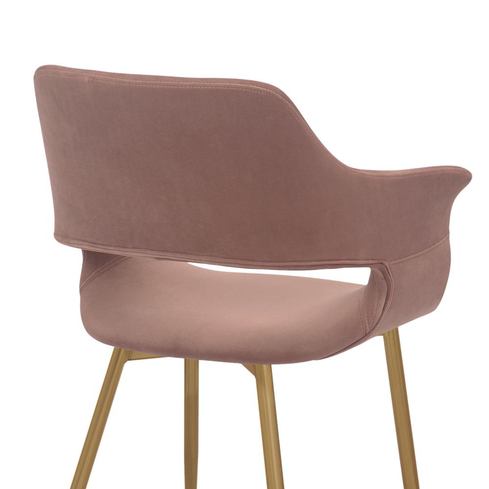 Armen Living - Gigi Pink Velvet Dining Room Chair with Gold Metal Legs (Set of 2) - LCGICHPINK veiw 8