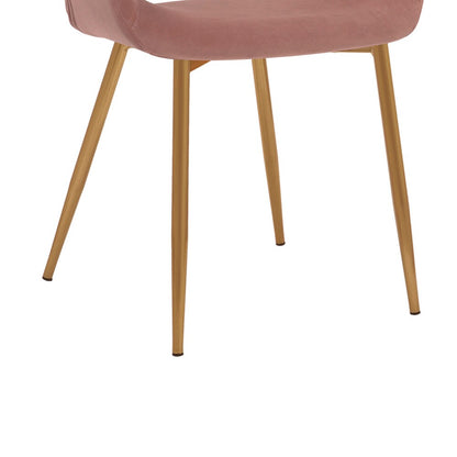 Armen Living - Gigi Pink Velvet Dining Room Chair with Gold Metal Legs (Set of 2) - LCGICHPINK veiw 9