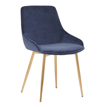 Armen Living - Heidi Blue Velvet Dining Accent Chair - LCHESIGLDBLU veiw 1