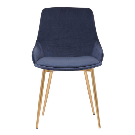 Armen Living - Heidi Blue Velvet Dining Accent Chair - LCHESIGLDBLU veiw 2