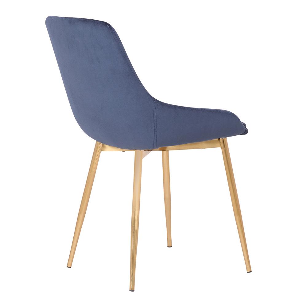 Armen Living - Heidi Blue Velvet Dining Accent Chair - LCHESIGLDBLU veiw 4