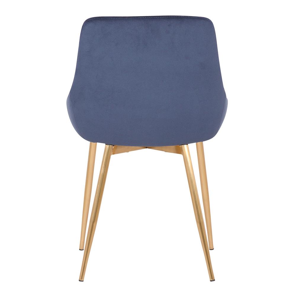 Armen Living - Heidi Blue Velvet Dining Accent Chair - LCHESIGLDBLU veiw 5