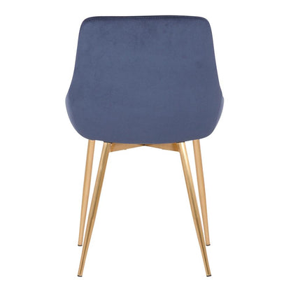 Armen Living - Heidi Blue Velvet Dining Accent Chair - LCHESIGLDBLU veiw 5