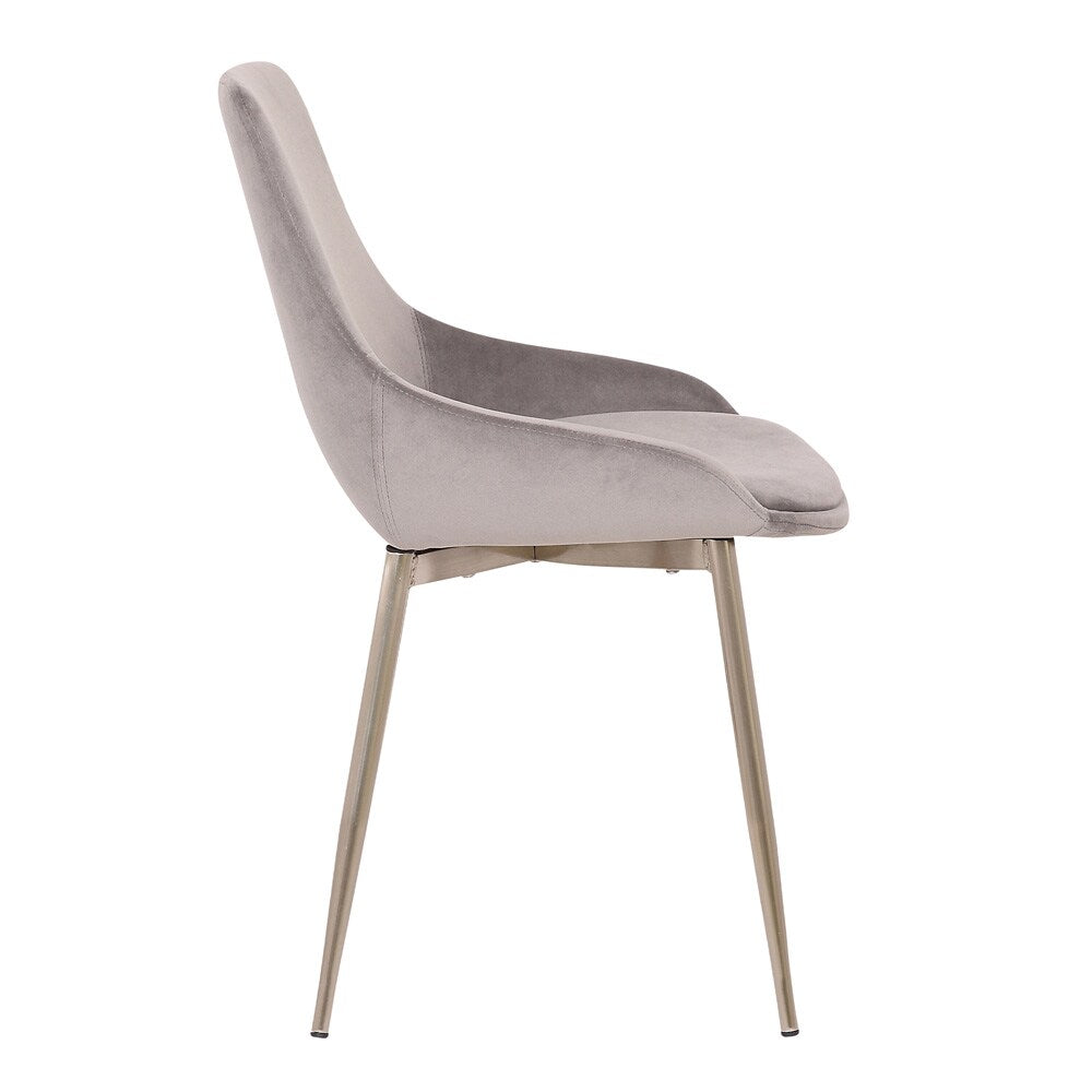 Armen Living Heidi Velvet Dining Accent Chair - Thumbnail 2