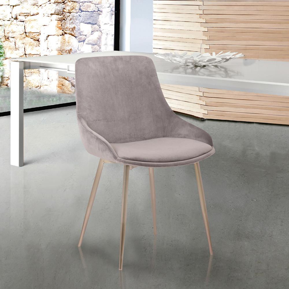Armen Living Heidi Velvet Dining Accent Chair - Thumbnail 5