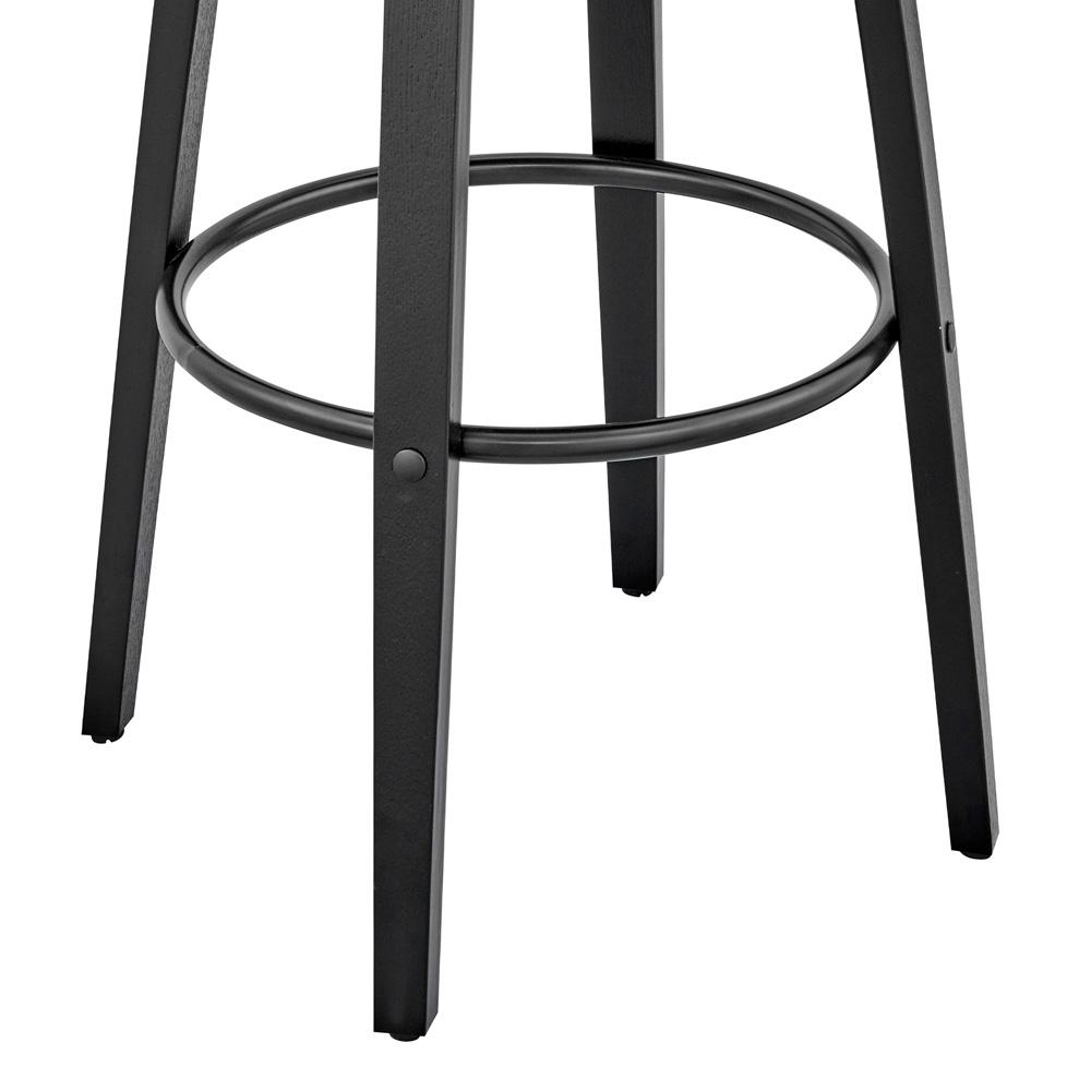 Armen Living - Julius 26in Gray Faux Leather and Black Wood Bar Stool - LCJUBABLGR26 veiw 6