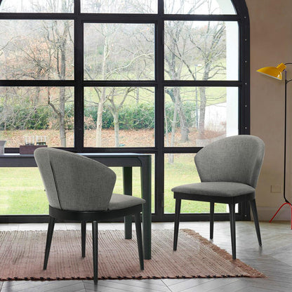 Armen Living - Juno Charcoal Fabric and Black Wood Dining Side Chairs (Set of 2) - LCJNSIBLCH veiw 7