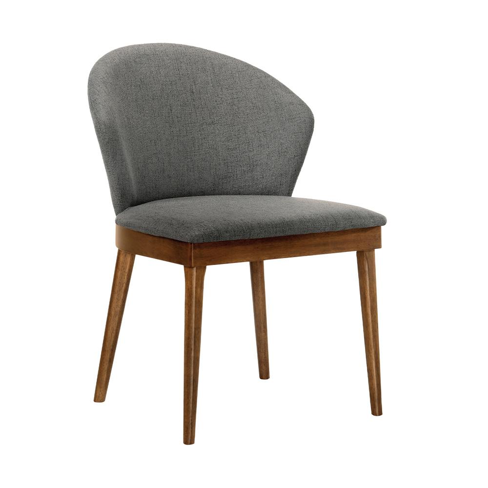Armen Living - Juno Charcoal Fabric and Walnut Wood Dining Side Chairs (Set of 2) - LCJNSIWACH veiw 2