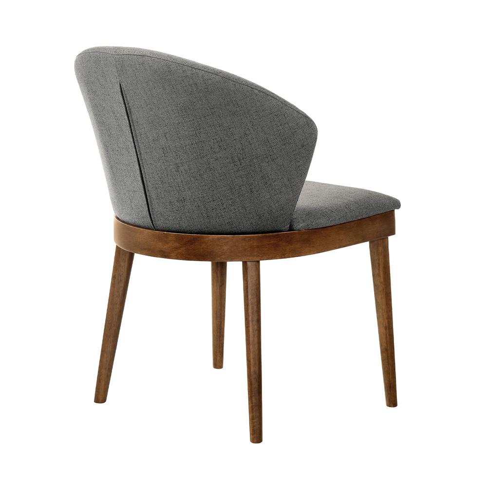 Armen Living - Juno Charcoal Fabric and Walnut Wood Dining Side Chairs (Set of 2) - LCJNSIWACH veiw 4