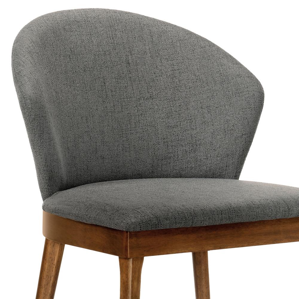 Armen Living - Juno Charcoal Fabric and Walnut Wood Dining Side Chairs (Set of 2) - LCJNSIWACH veiw 5