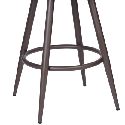 Armen Living - Justin 26in Counter Height Swivel Vintage Brown Faux Leather Bar Stool with Brown Metal Legs - LCJTBABRBR26 veiw 6