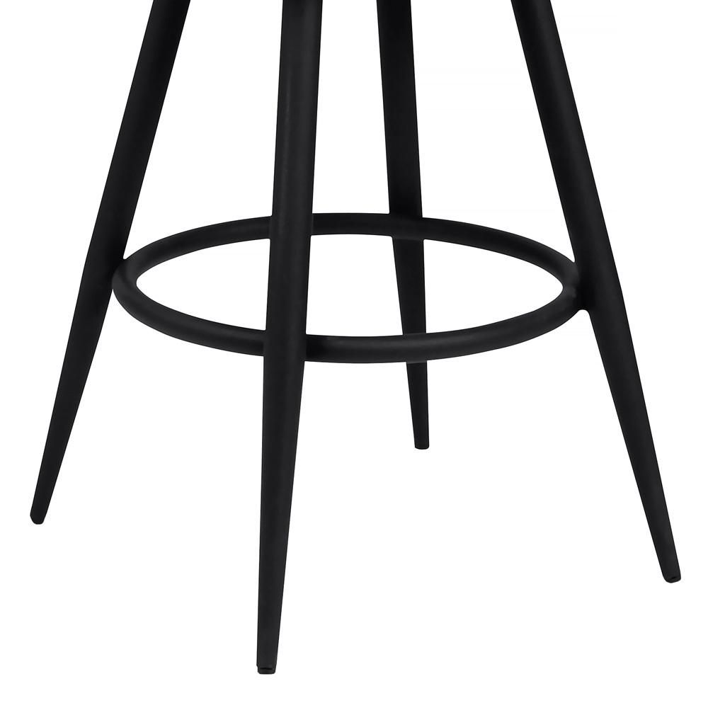 Armen Living - Justin 30in Bar Height Swivel Vintage Grey Faux Leather Bar Stool with Black Metal Legs - LCJTBABLVG30 veiw 5