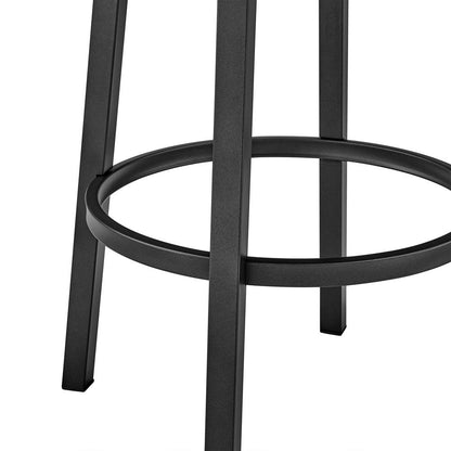 Armen Living - Lorin 26in Counter Height Swivel Bar Stool in Black Finish and Black Faux Leather - LCLRBABLBL26 veiw 8