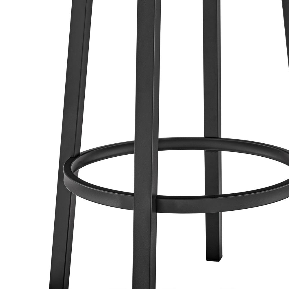 Armen Living - Lorin 26in Counter Height Swivel Bar Stool in Black Finish and Gray Faux Leather - LCLRBAMBVG26 veiw 8