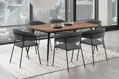 Armen Living - Messina and Nara Gray Faux Leather 7 Piece Rectangular Dining Set - SETMSDIGR7G veiw 8