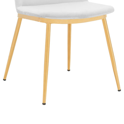 Armen Living - Messina Modern White Velvet and Gold Metal Leg Dining Room Chairs (Set of 2) - LCMSSIGLWHT veiw 6