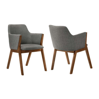 Armen Living - Renzo Charcoal Fabric and Walnut Wood Dining Side Chairs (Set of 2) - LCRESIWACH veiw 1