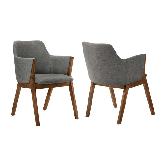 Armen Living - Renzo Charcoal Fabric and Walnut Wood Dining Side Chairs (Set of 2) - LCRESIWACH veiw 1
