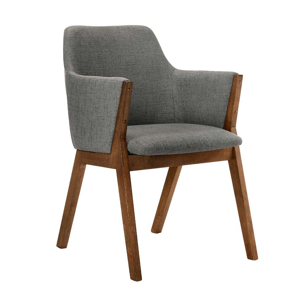 Armen Living - Renzo Charcoal Fabric and Walnut Wood Dining Side Chairs (Set of 2) - LCRESIWACH veiw 2