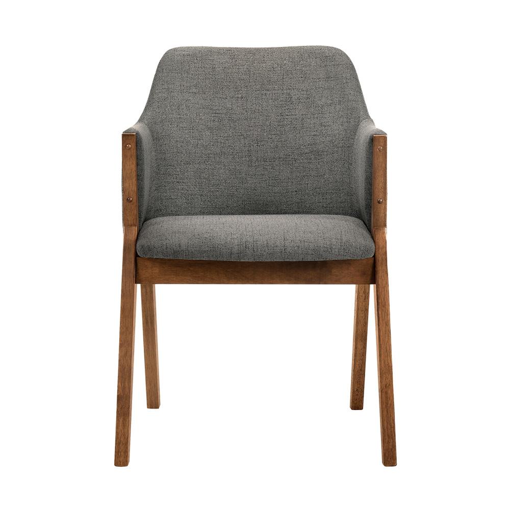 Armen Living - Renzo Charcoal Fabric and Walnut Wood Dining Side Chairs (Set of 2) - LCRESIWACH veiw 3