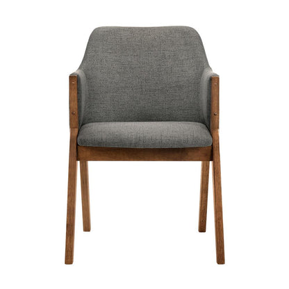 Armen Living - Renzo Charcoal Fabric and Walnut Wood Dining Side Chairs (Set of 2) - LCRESIWACH veiw 3