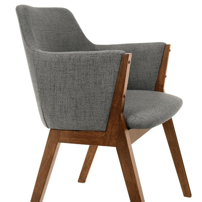 Armen Living - Renzo Charcoal Fabric and Walnut Wood Dining Side Chairs (Set of 2) - LCRESIWACH veiw 5