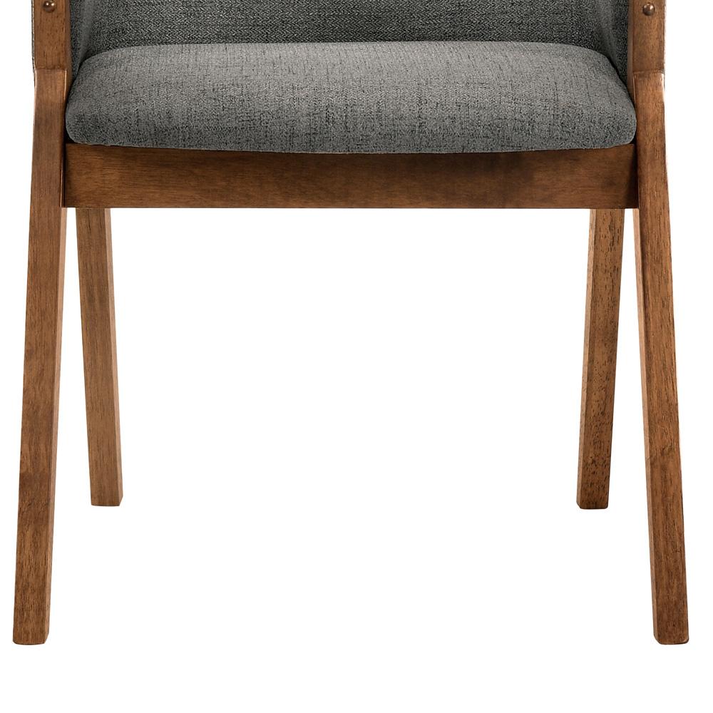 Armen Living - Renzo Charcoal Fabric and Walnut Wood Dining Side Chairs (Set of 2) - LCRESIWACH veiw 7